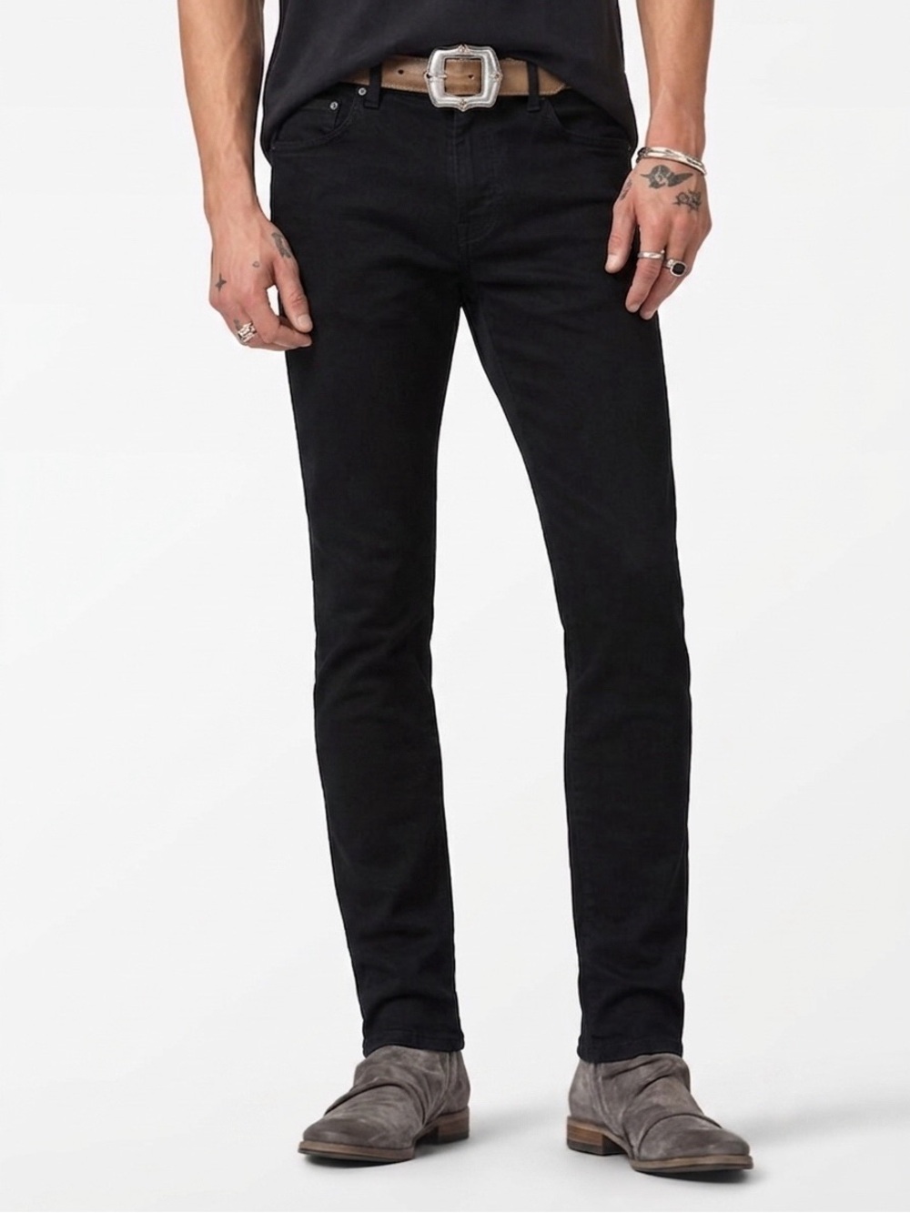 JOHN VARVATOS Men’s Bowery Slim Straight Denim Jeans - Black, Sz 34